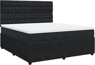 vidaXL Vidaxl - Cama Box Spring Con Colch&oacute;n Terciopelo Negro 180x200 Cm
