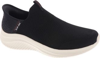 Skechers Mens Ultra Flex 3.0 Smooth Step Sneaker, Black Knit/Red Trim, 10.5 UK