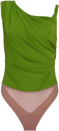 Elisabetta Franchi Bo 01361E2.Ev 3 Jersey Bodysuit - Dames - Bodies - Groen - L - Tule - Tops