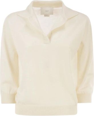 VANIS&Eacute; Luna Gebreide Polo - Dames - Cashmere truien - Wit - XL - Kasjmier - Truien & Vesten