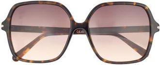 Quay Press Tour 60mm Gradient Square Sunglasses in Neutral Tort/Dark Fawn at Nordstrom