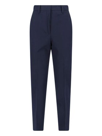 Incotex Navy Cotton Pants With Mid-Rise Waist