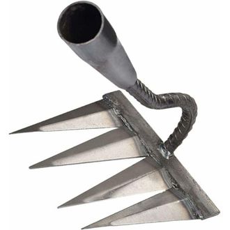 OEM Rastrillo De Jard&iacute;n De Acero Al Carbono - Dientes Afilados - Abertura De 30 Mm - Tama&ntilde;o 15 X 14 X 28 Cm Para Desherbar Y Nivelar -crezuo