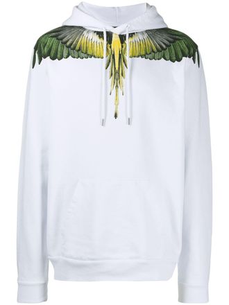 Marcelo Burlon Yellow Wings Hoodie in White - men - Cotton - S