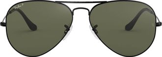 Ray-Ban Unisex Aviator Sunglasses, Black(mirror), 55 mm UK