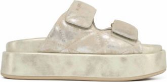 J/Slides Womens Yvonne Platform Slide In Sand Suede