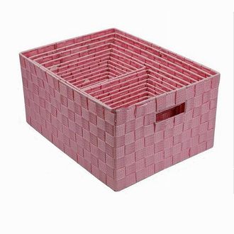 Trade Shop Trade Shop - Set 21 Pezzi Box Scatola In Tessuto Portaoggetti Organizer Con Manici Rosa 79089