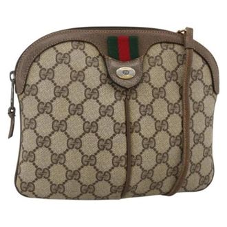 Gucci Vintage, unisex, Bruin, ONE Size, Leer, Pre-owned Leren Cross Body Tas