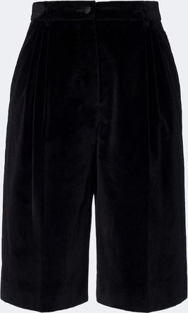 Dolce & Gabbana Bermudas de terciopelo en mezcla de algod&oacute;n y seda