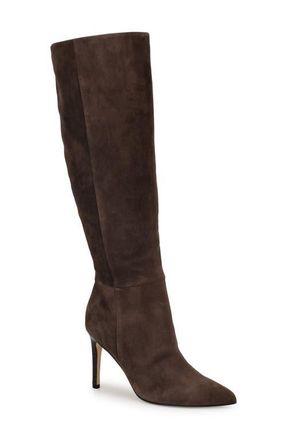 Nine West Richy Pointed Toe Knee High Boot in Dark Brown at Nordstrom, Size 8.5
