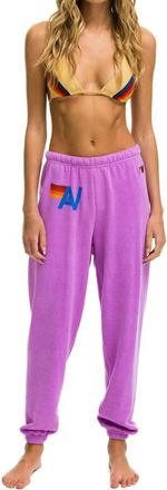 Aviator Nation Womens Logo Sweatpants In Neon Purple
