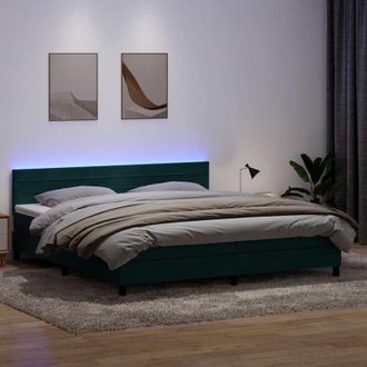 vidaXL Cama Box Spring Con Colch&oacute;n Terciopelo Verde Oscuro 180x220 Cm Vidaxl