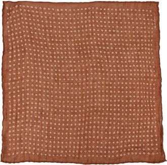 Bespoke Brown Cotton Dotted Pocket Square