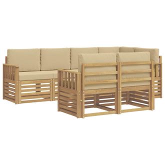 vidaXL Conjunto De Sof&aacute;s De Exterior 7 Pcs Y Beige 247 X 128,5 X 73 Cm Vidaxl