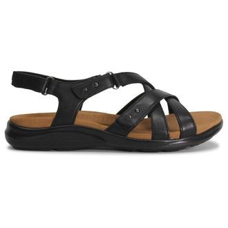 Clarks Kitly Go Leather Womens Hook and loop Sandals - Black - Size:UK 4.5