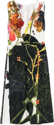 Prada Abito a fiori con scollo a V - Toni neutri