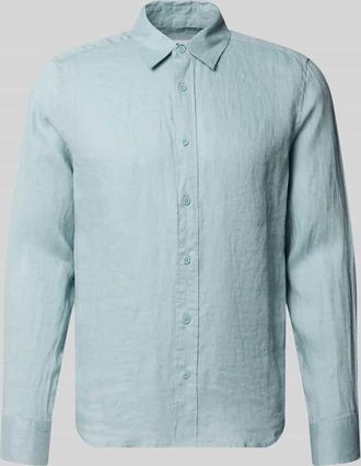 Only & Sons Regular Fit Leinenhemd mit Kentkragen Modell FLYNN in Aqua, Gr&ouml;&szlig;e XXL