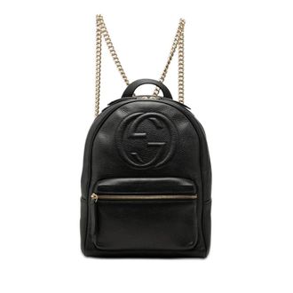 Gucci Pre-owned Gucci Pebbled Calfskin Soho Chain Backpack Ladies UO16PC3W6BM8M71M