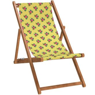 Vent de Boh&egrave;me Silla plegable de haya con estampado floral amarilla