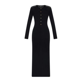 Versace Dames, Jurken, Zwart, Maat: XS Wol