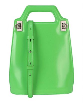 Ferragamo Womens Micro Wanda Patent Leather Shoulder Bag In Green