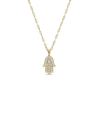 Sabrina Designs 14K 0.63 Ct. Tw. Diamond Hamsa Necklace