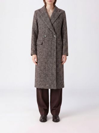 Tagliatore Cappotto lungo doppiopetto in misto lana con motivo chevron