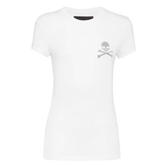 Philipp Plein Dames, Tops, Wit, Maat: XL Leer