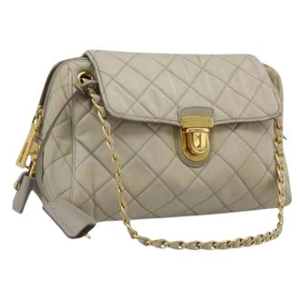 Prada Pre-owned Vintage Schoudertas - Dames - Pre-owned - Beige - Maat: ONE Size Leer
