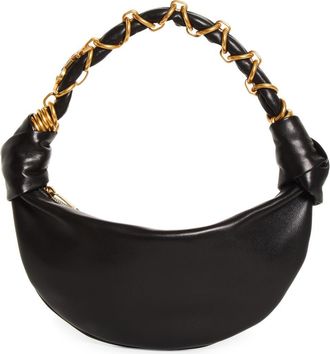 Saint Laurent Mini Amalia Suede Hobo Bag in Noir at Nordstrom