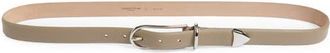 Lafayette 148 New York Pyramid Leather Belt in Cement at Nordstrom, Size X-Large