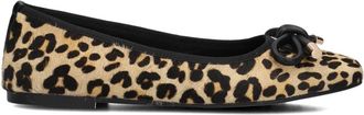 Stefano Lauran Luipaardprint Ballerina Schoenen - Dames - Ballerinas - Beige - 37 EU - Linnen - Schoenen