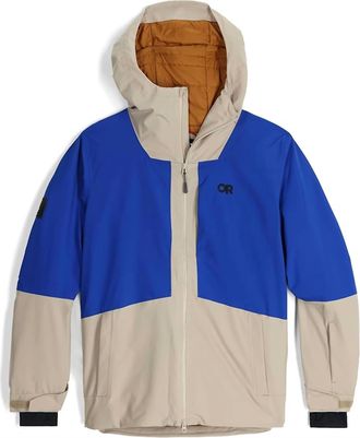 Outdoor Research Mens Snowcrew Long Sleeve Jacket In Pro Khaki/topaz