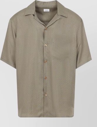 Saint Laurent silk shirt geometric motif bowling collar