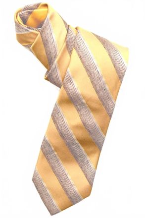 Robert Talbott Mens Best Of Class Seasonal Woven Cotton And Silk Blend Tie In Lemon And Tan