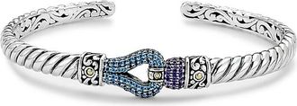 Samuel B. 18K & Silver Gemstone Bangle Bracelet