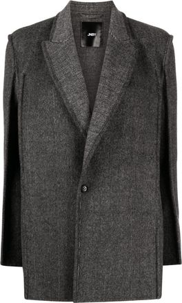 JNBY textured wool-blend blazer - women - Wool/Polyamide - L - Grey
