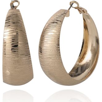 BCBGeneration Matte Textured Gold Hoop Earrings at Nordstrom
