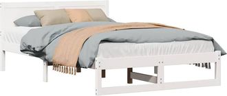Berkfield Home Elegant Bed Frame White Wood 120 x 200 cm Durable Minimalist Bed Frame