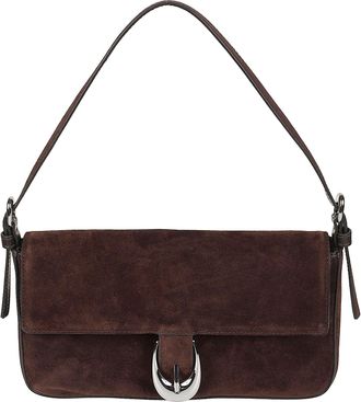 Staud Harlow Crescent Buckle Suede Shoulder Bag