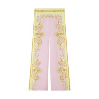 Versace Wide Trousers, female, Multicolor, Size: S Informal Pant Spring Barocco Foulard