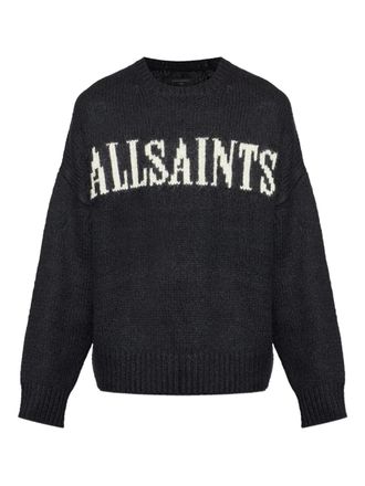 AllSaints Maglione Stokes girocollo con logo - Nero
