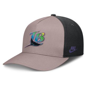 Nike Tampa Bay Rays Cooperstown Rise Nike Mens MLB A-Frame Adjustable Hat in Brown | NB1A0KJ7TDV-LCD