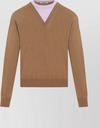 Jil Sander double collar crew neck pullover