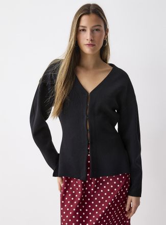 Twik Womens Cinched V-neck Cardigan Sweater
