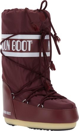 Moon Boot Womens Bordeaux Snow Boots With Maxi Logo Print Polyamide