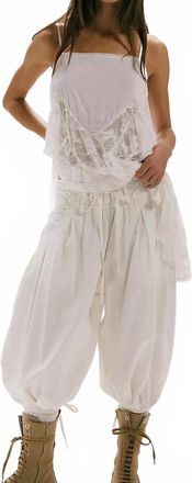 Free People Calle Bubble Cropped Cotton Poplin Pants In Tofu
