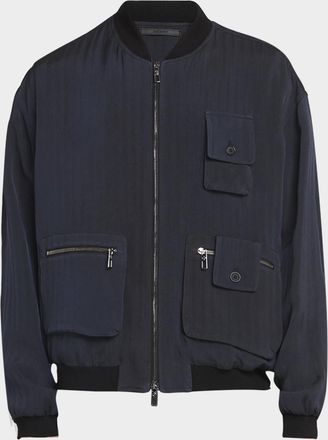 Giorgio Armani Men & apos;s Chevron Utility Bomber Jacket