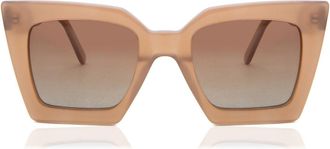 LMNT Sunglasses Square Full Rim Plastic Womens Sunglasses Brown Size 49 - Free Lenses - LMNT