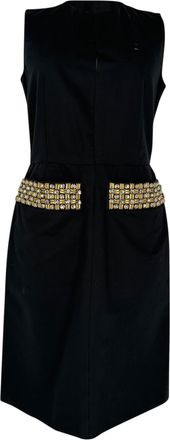 Marni Sleeveless Shift Dress in Black Cotton